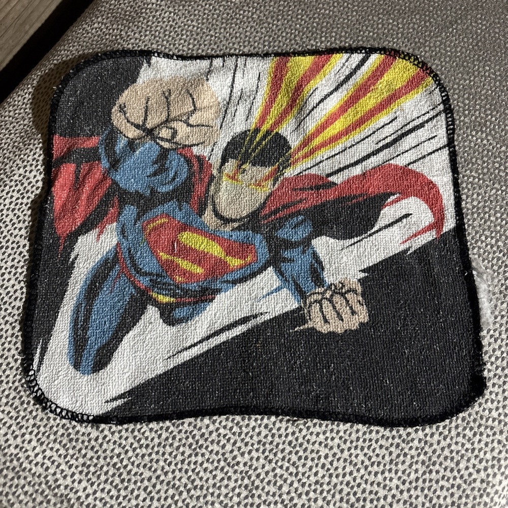 90's VTG Superman Wash Cloth Towel Terry Cloth Vintage